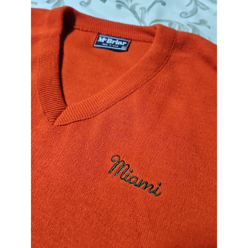 Vintage Miami University Knitted Sweater Logo Embroidered McBriar 1980s Unisex